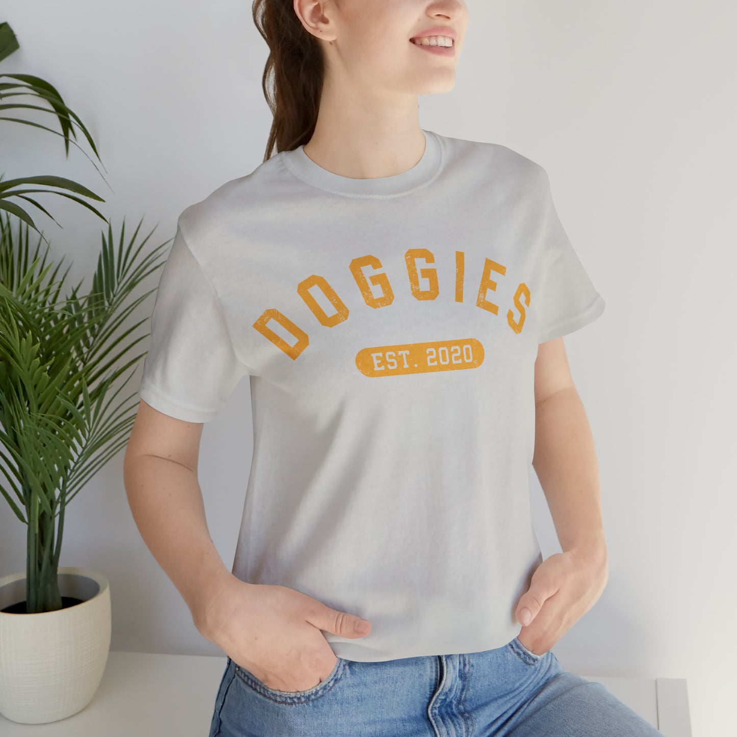 DOGGIES EST. 2020, Bella Canvas, Unisex Short Sleeve Tee, Distressed Print