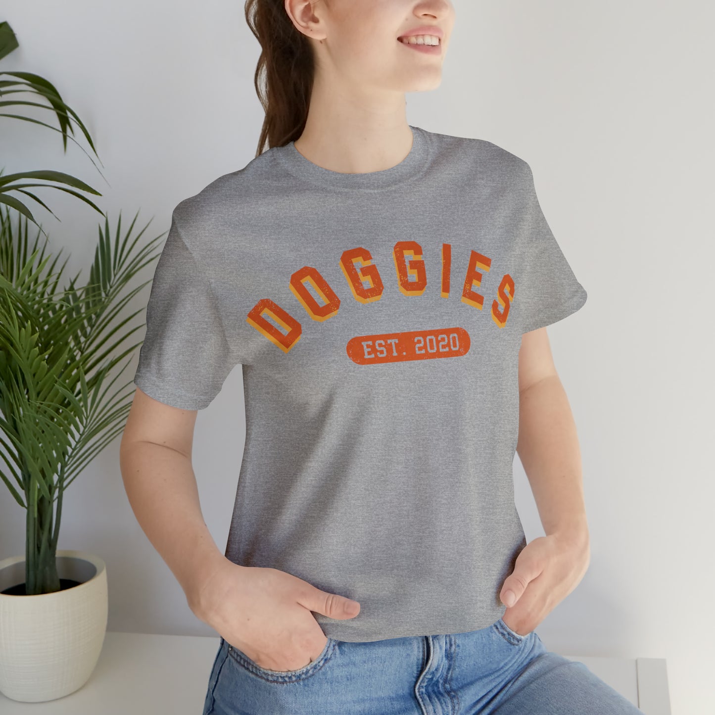 DOGGIES EST. 2020, Bella Canvas, Unisex Short Sleeve Tee, Distressed Print