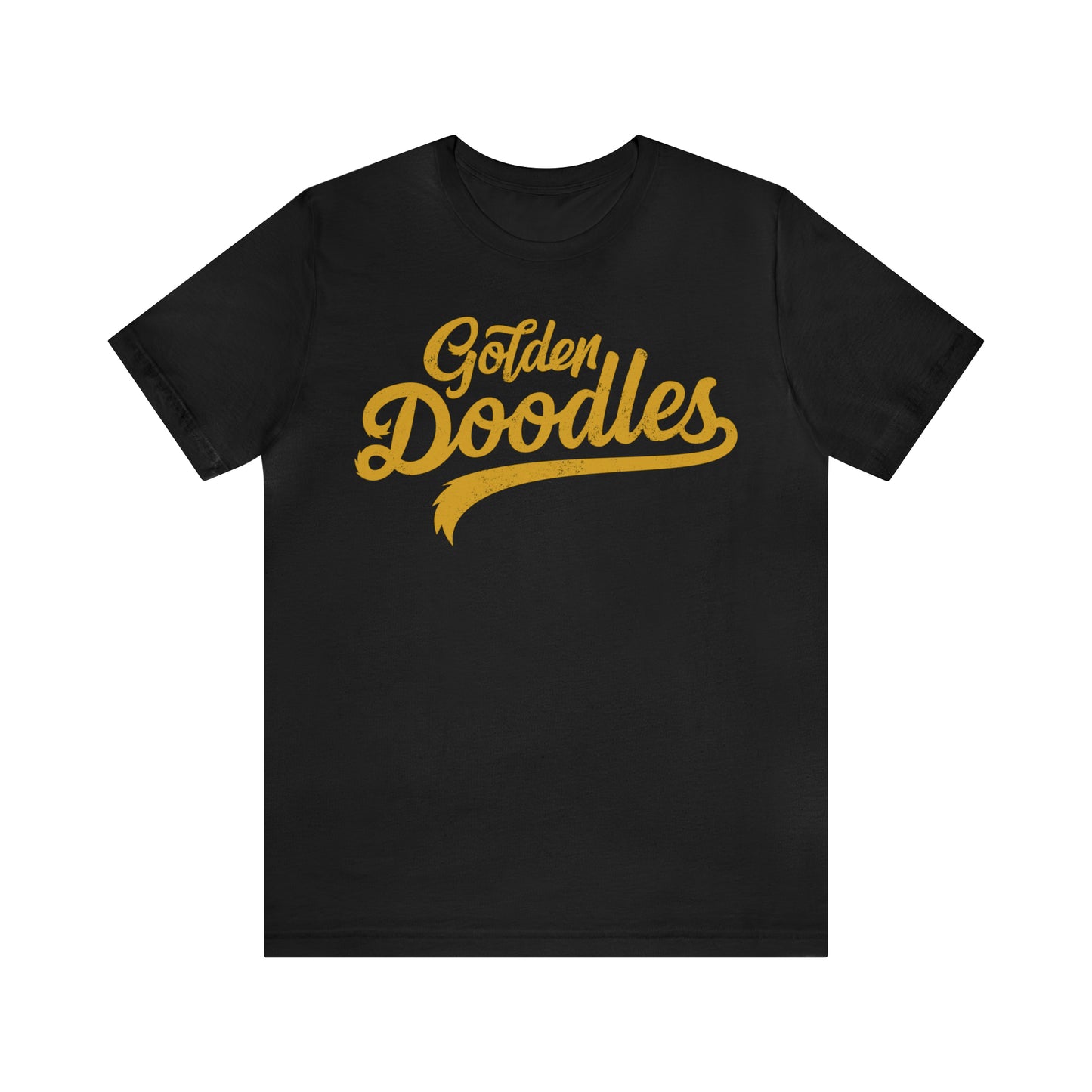 Golden Doodles, Unisex Short Sleeve Tee, Distressed Gold Print