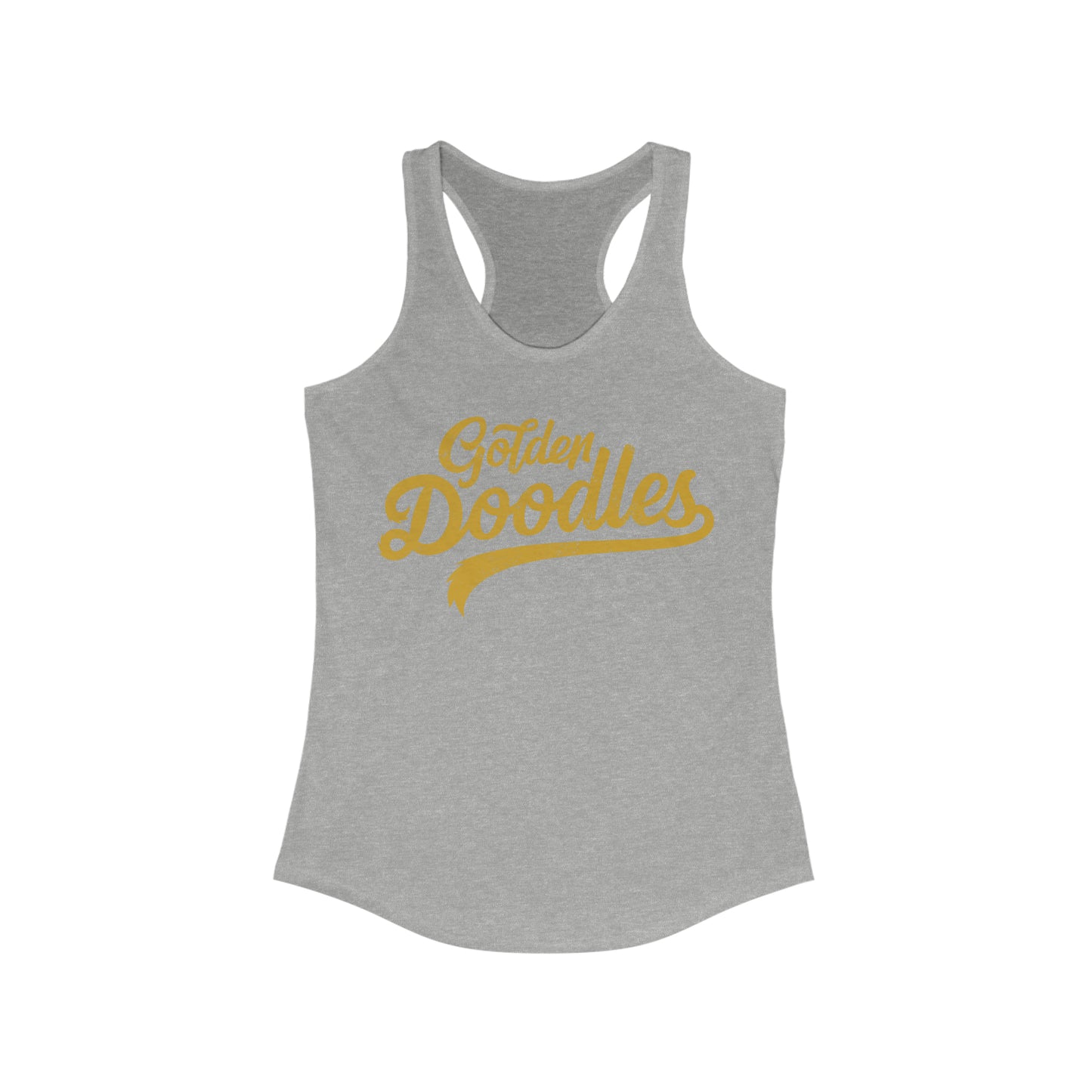 Golden Doodles, Women's Racerback Tank, Distressed Gold Print