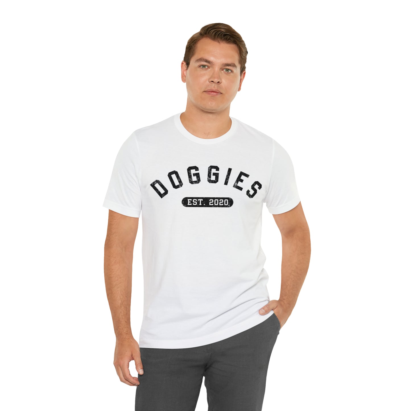 DOGGIES EST. 2020, Bella Canvas, Unisex Short Sleeve Tee, Distressed Print