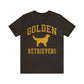 Golden Retrievers Collegiate Unisex Tee, with Distressed Gold Print