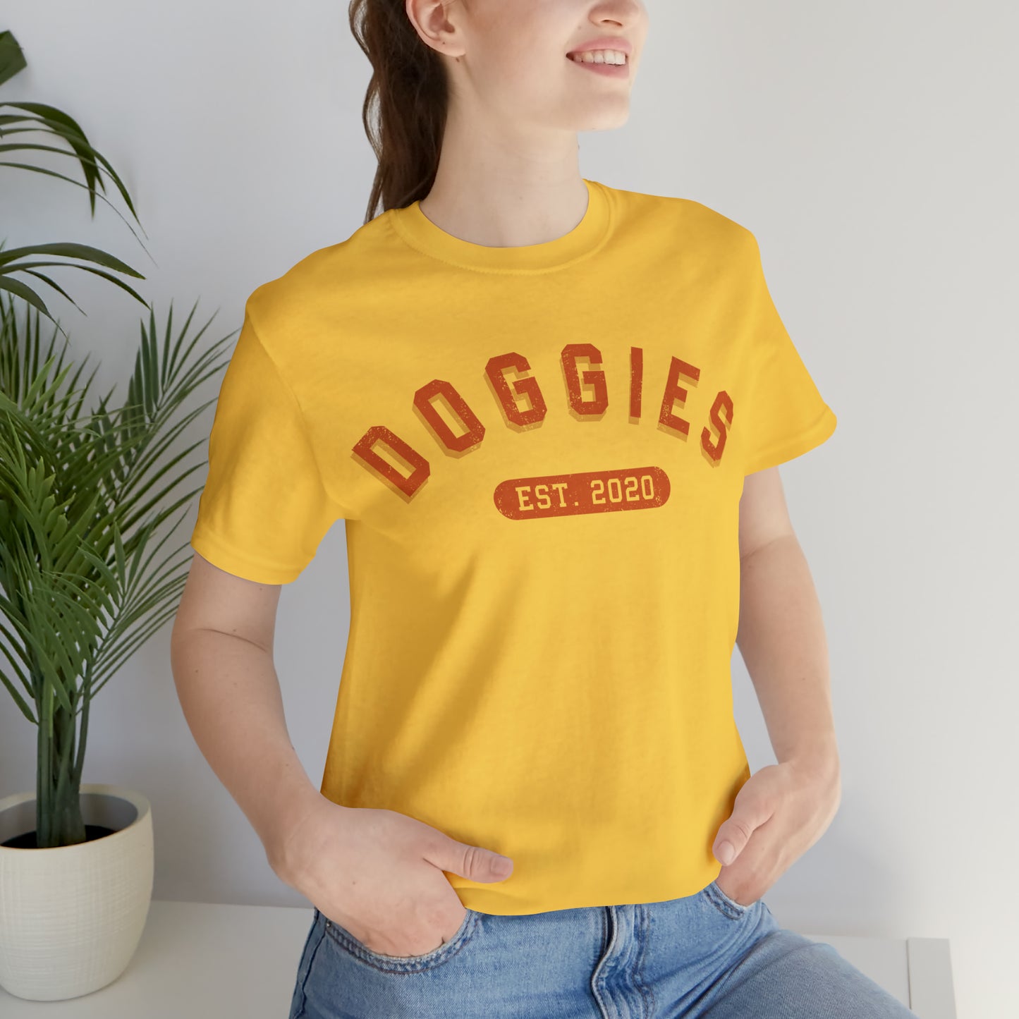 DOGGIES EST. 2020, Bella Canvas, Unisex Short Sleeve Tee, Distressed Print