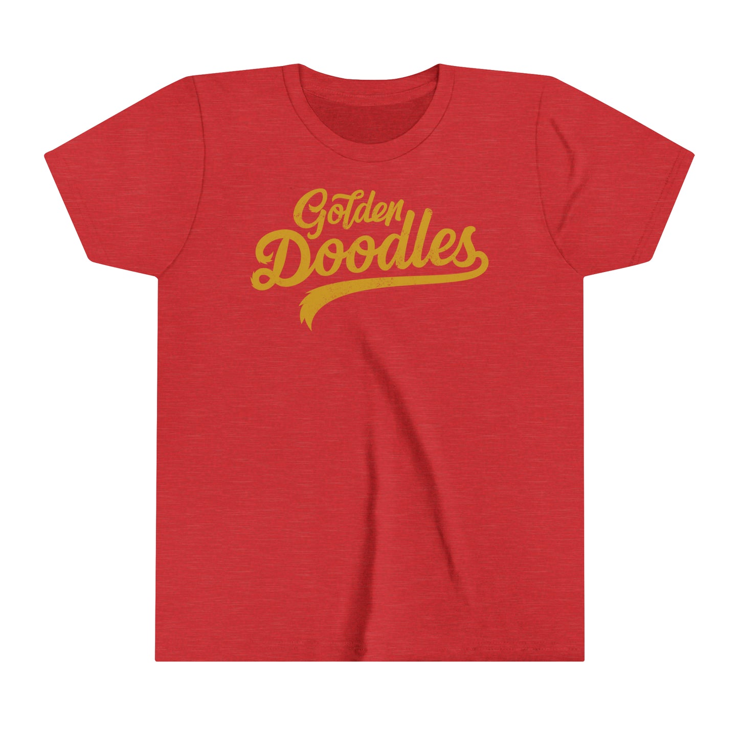 Golden Doodles, Youth Short Sleeve Tee, Distressed Gold Print