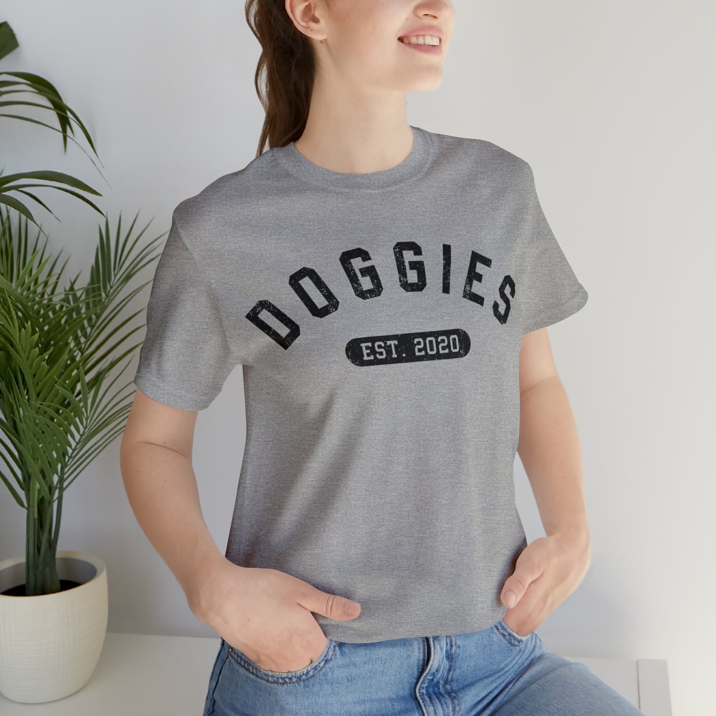 DOGGIES EST. 2020, Bella Canvas, Unisex Short Sleeve Tee, Distressed Print