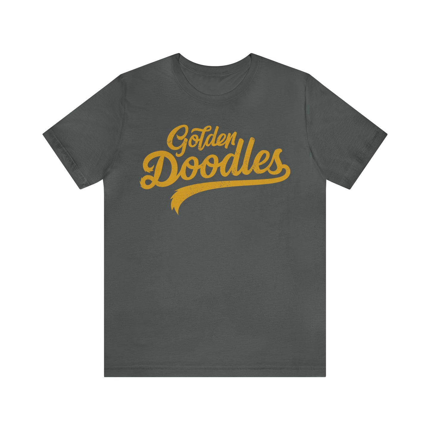 Golden Doodles, Unisex Short Sleeve Tee, Distressed Gold Print