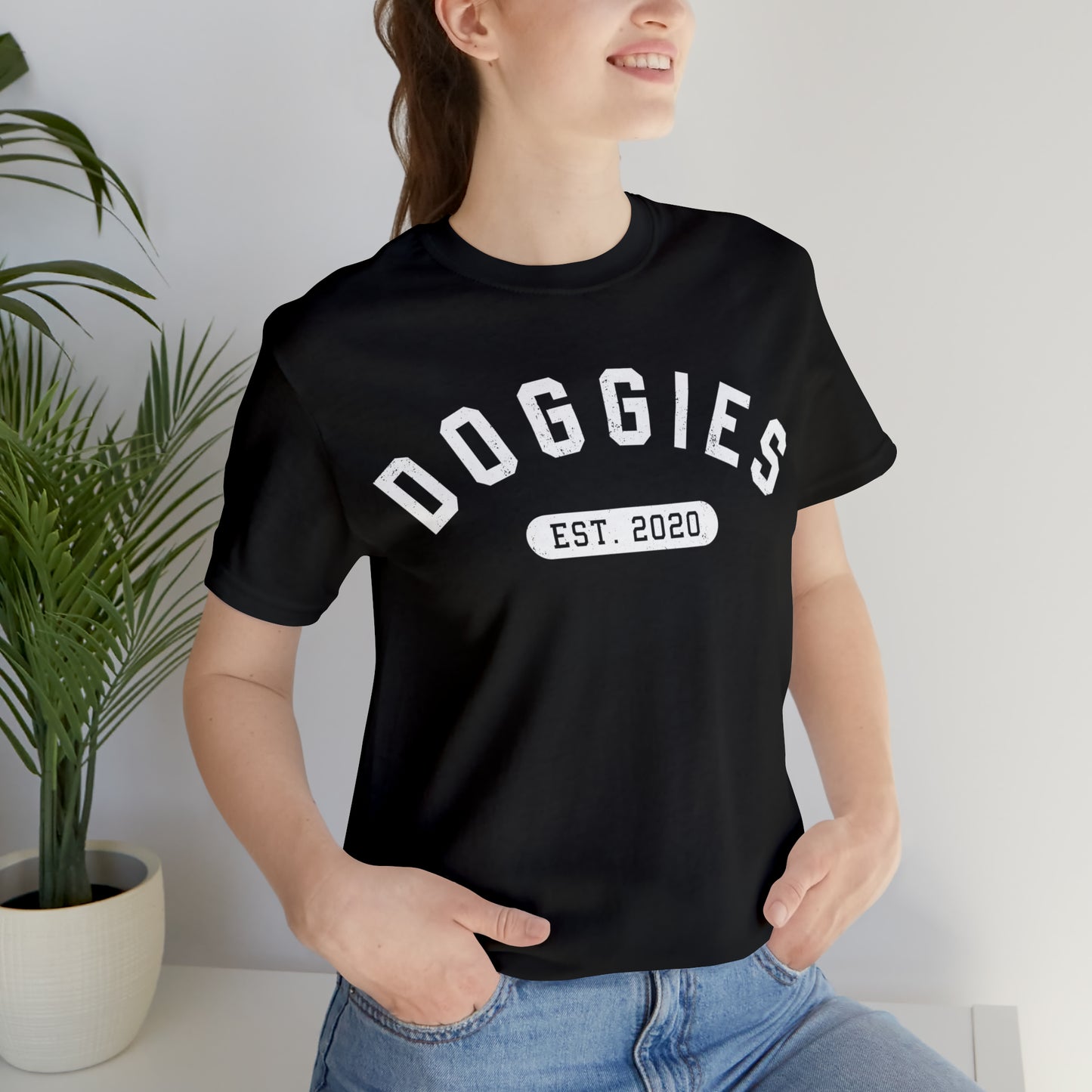 DOGGIES EST. 2020, Bella Canvas, Unisex Short Sleeve Tee, Distressed Print