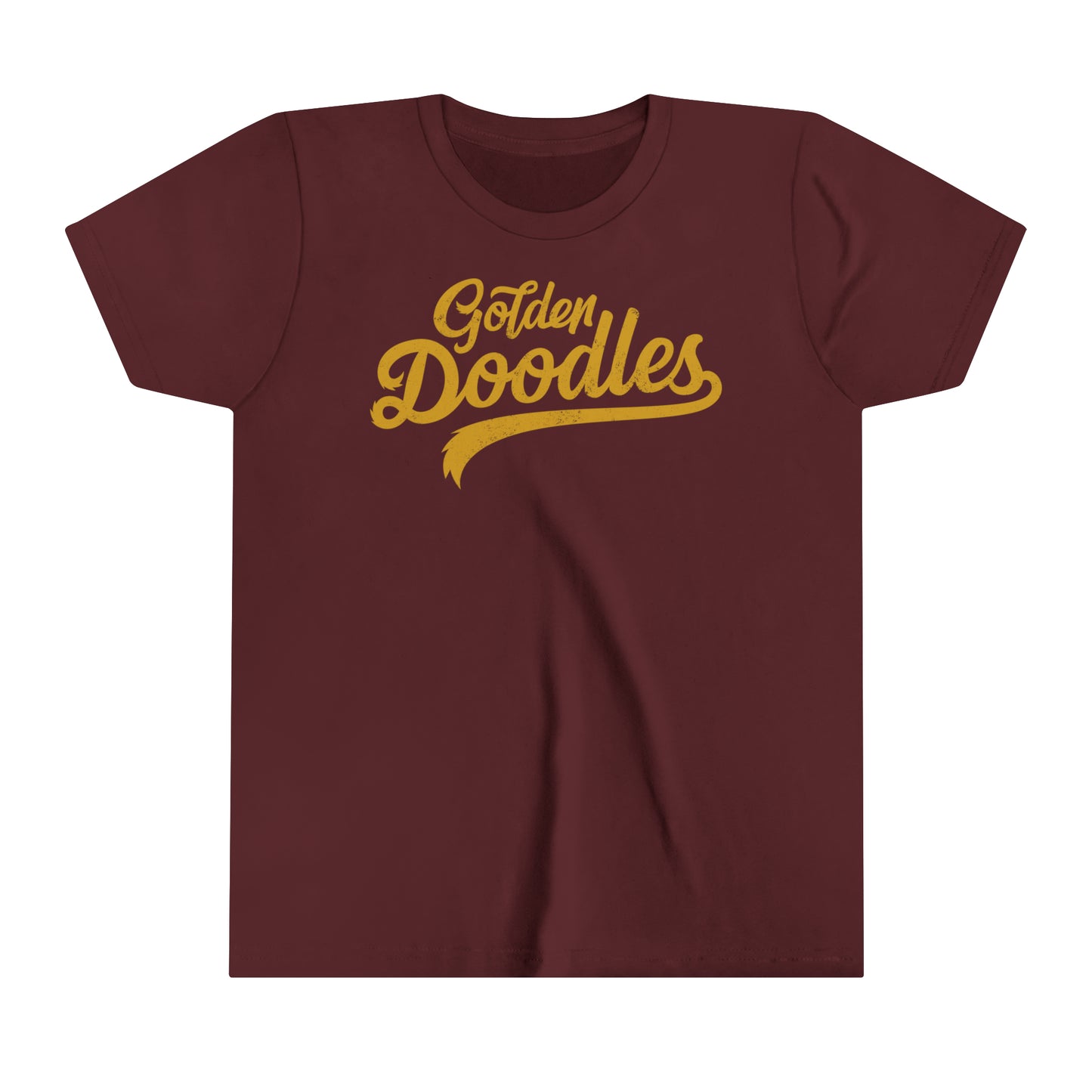 Golden Doodles, Youth Short Sleeve Tee, Distressed Gold Print