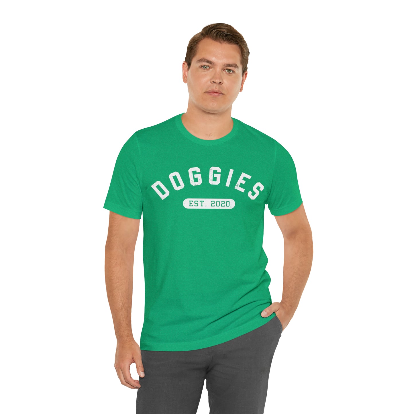 DOGGIES EST. 2020, Bella Canvas, Unisex Short Sleeve Tee, Distressed Print