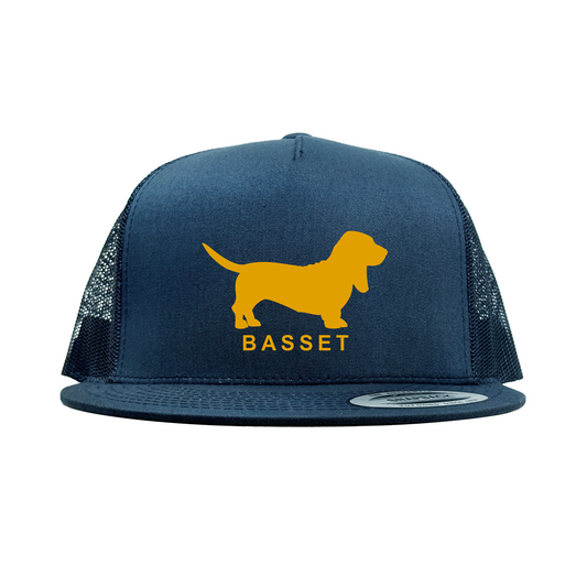 BASSET Retro Trucker Snapback Hat, Vinyl Print