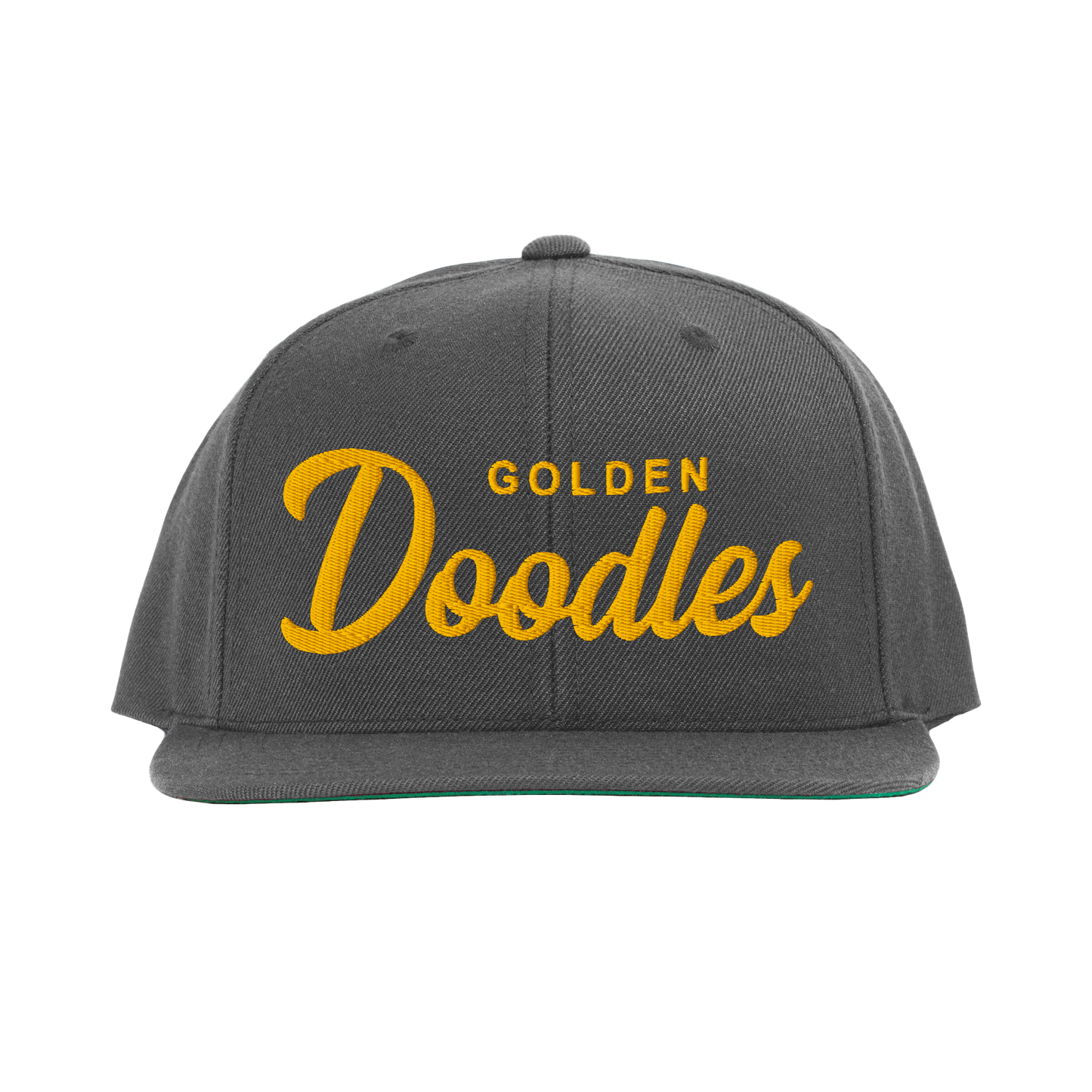 Golden Doodles Retro Snapback, Gold Embroidered Print