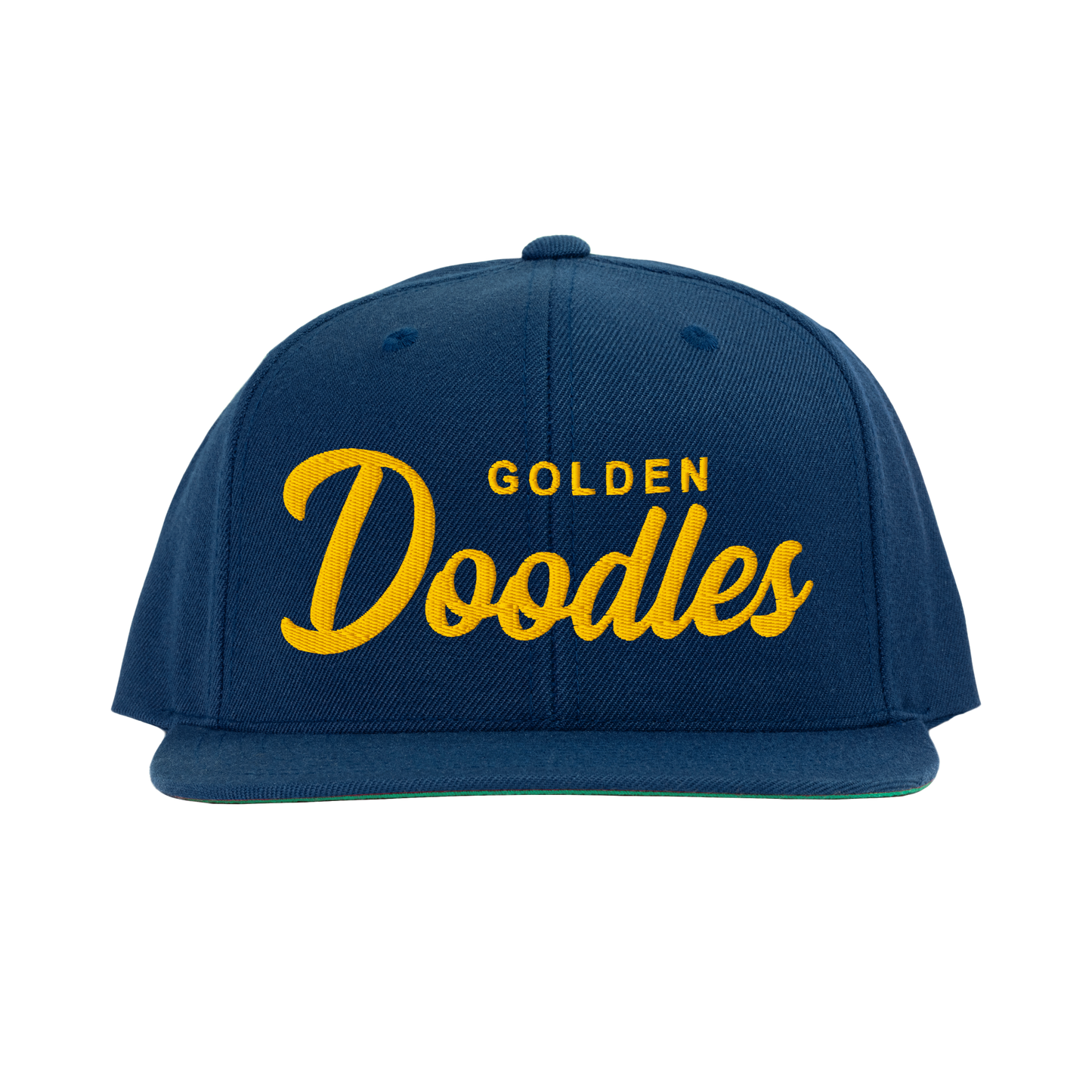 Golden Doodles Retro Snapback, Gold Embroidered Print