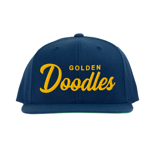 Golden Doodles Retro Snapback, Gold Embroidered Print