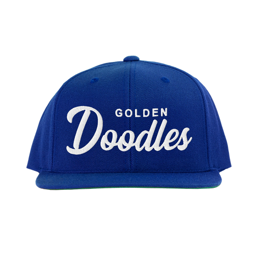 Golden Doodles Retro Snapback, White Embroidered Print