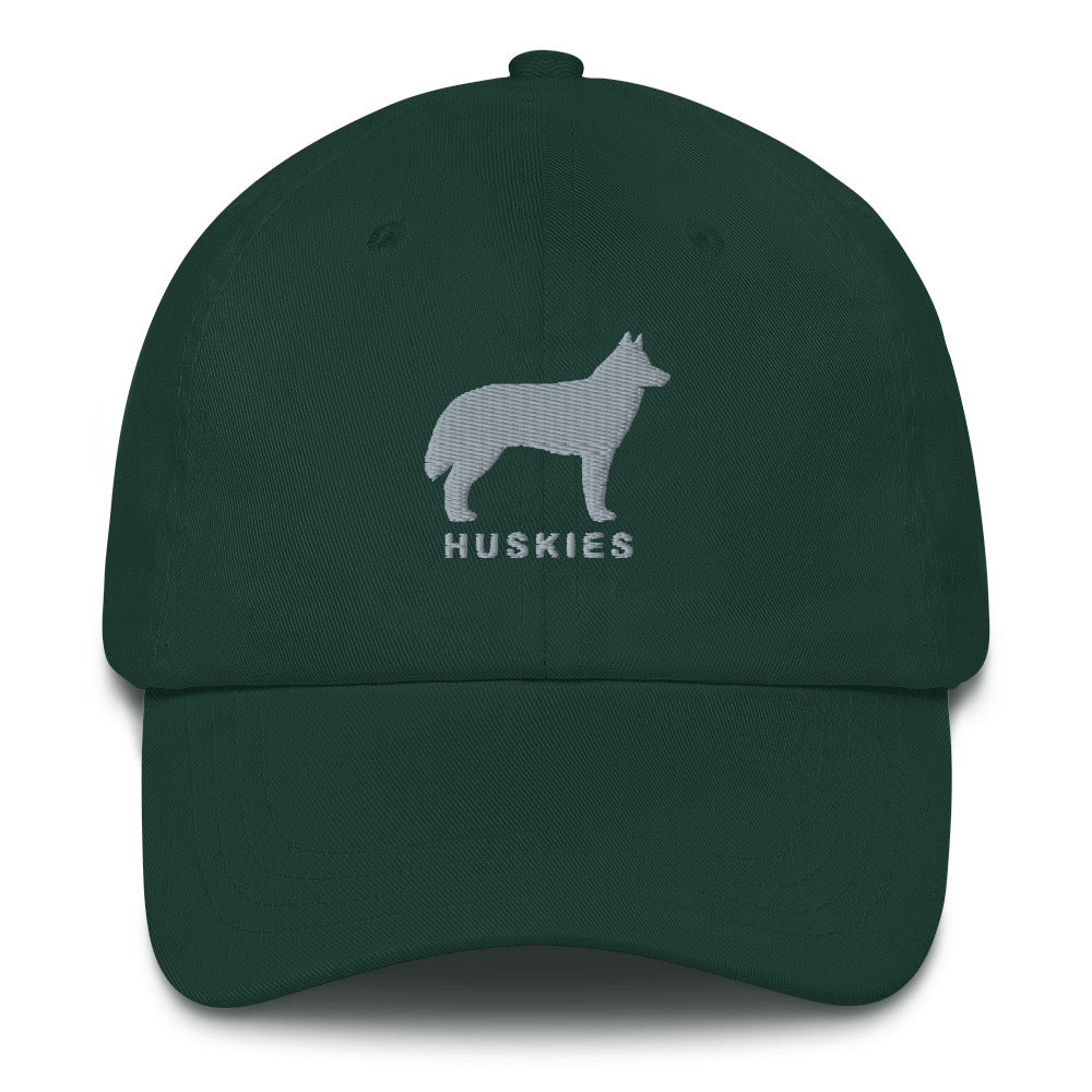 HUSKIES Silhouette Dad Hat, Embroidered Print