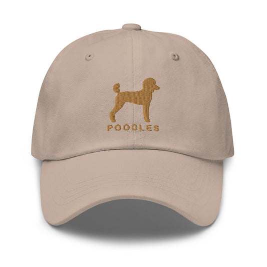 POODLES Silhouette Dad Hat, Embroidered Print