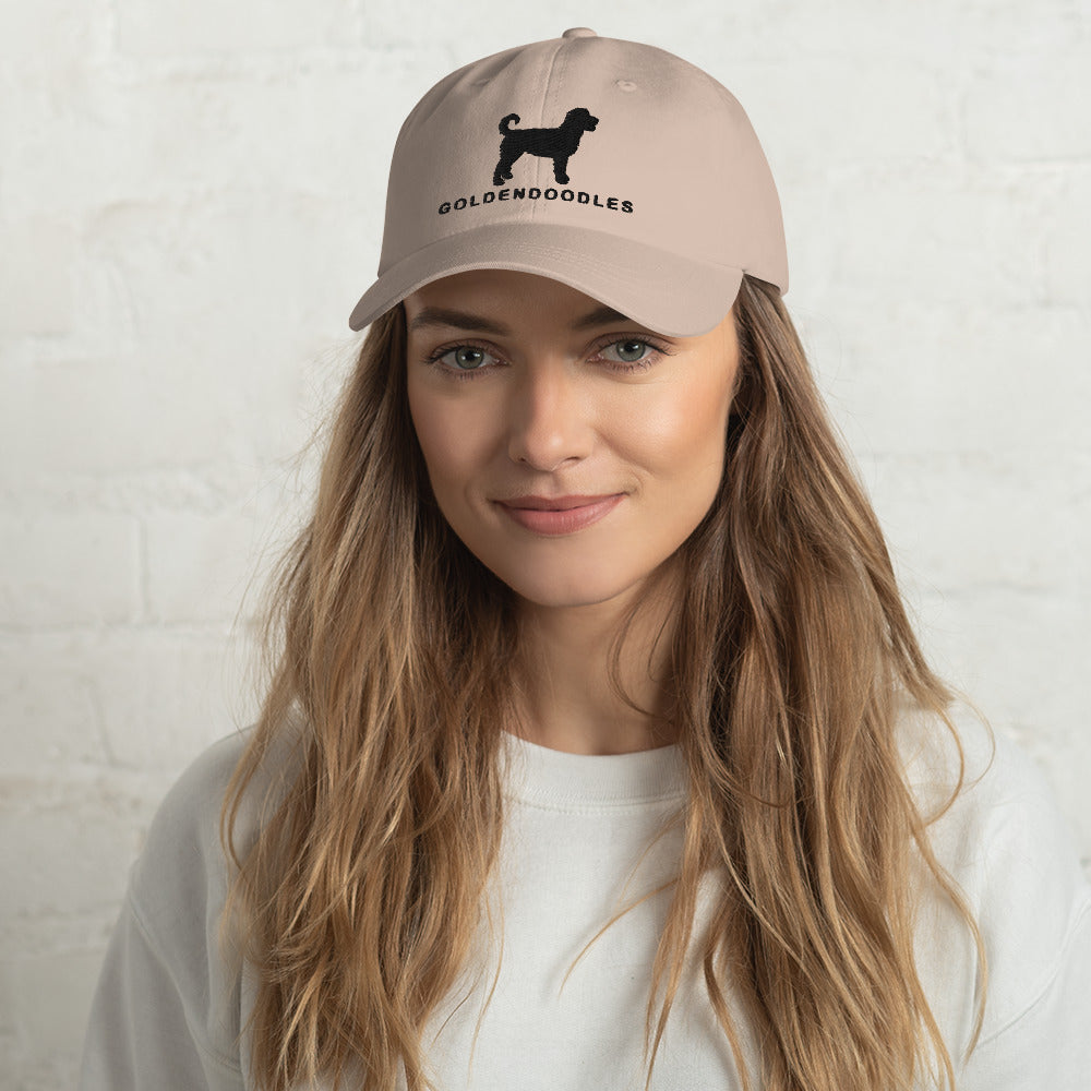 GOLDENDOODLES Silhouette Dad Hat, Black Embroidered Print