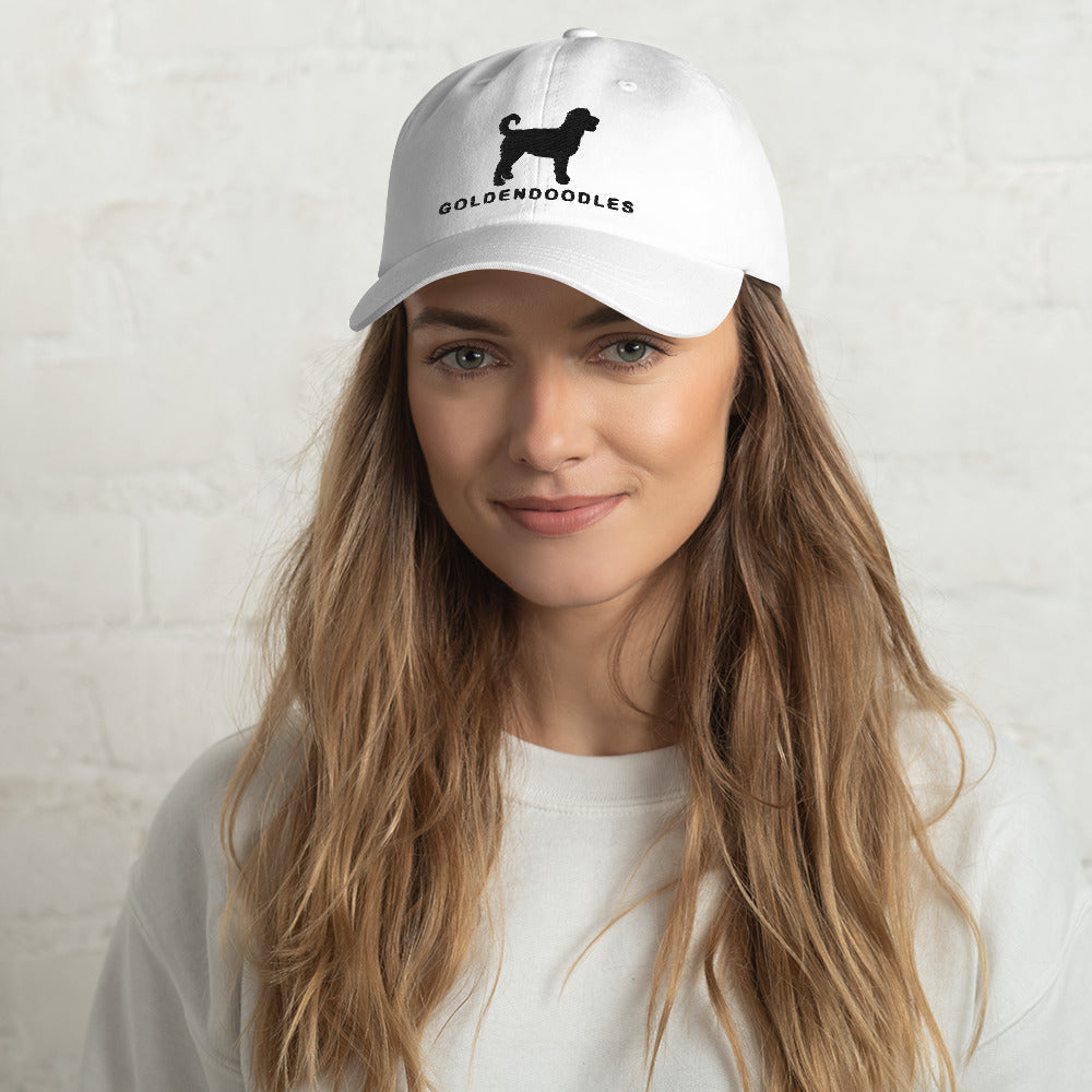 GOLDENDOODLES Silhouette Dad Hat, Black Embroidered Print