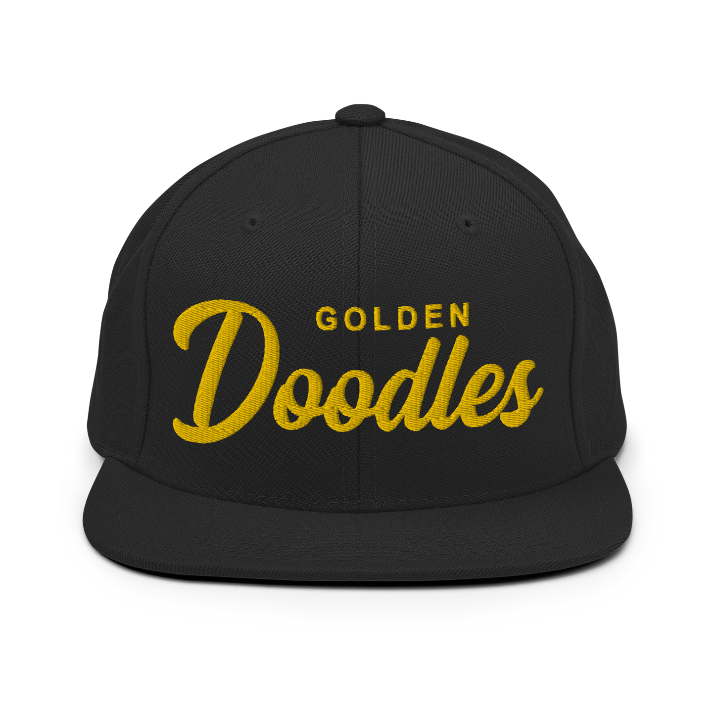 Golden Doodles Retro Snapback, Gold Embroidered Print