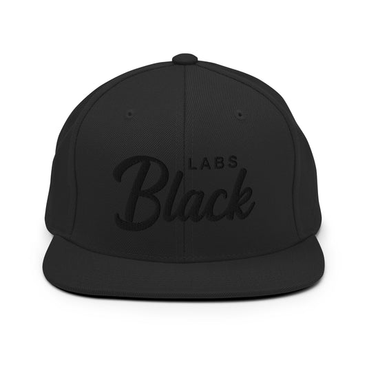 Black LABS (Blackout) Retro Snapback, Embroidered Print