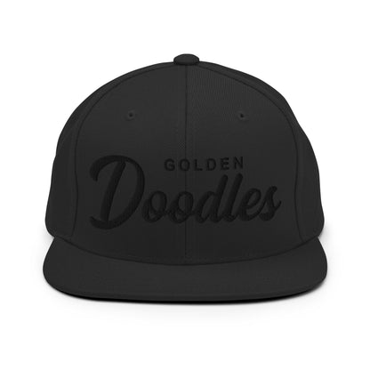 Golden Doodles Retro Snapback, Black Embroidered Print