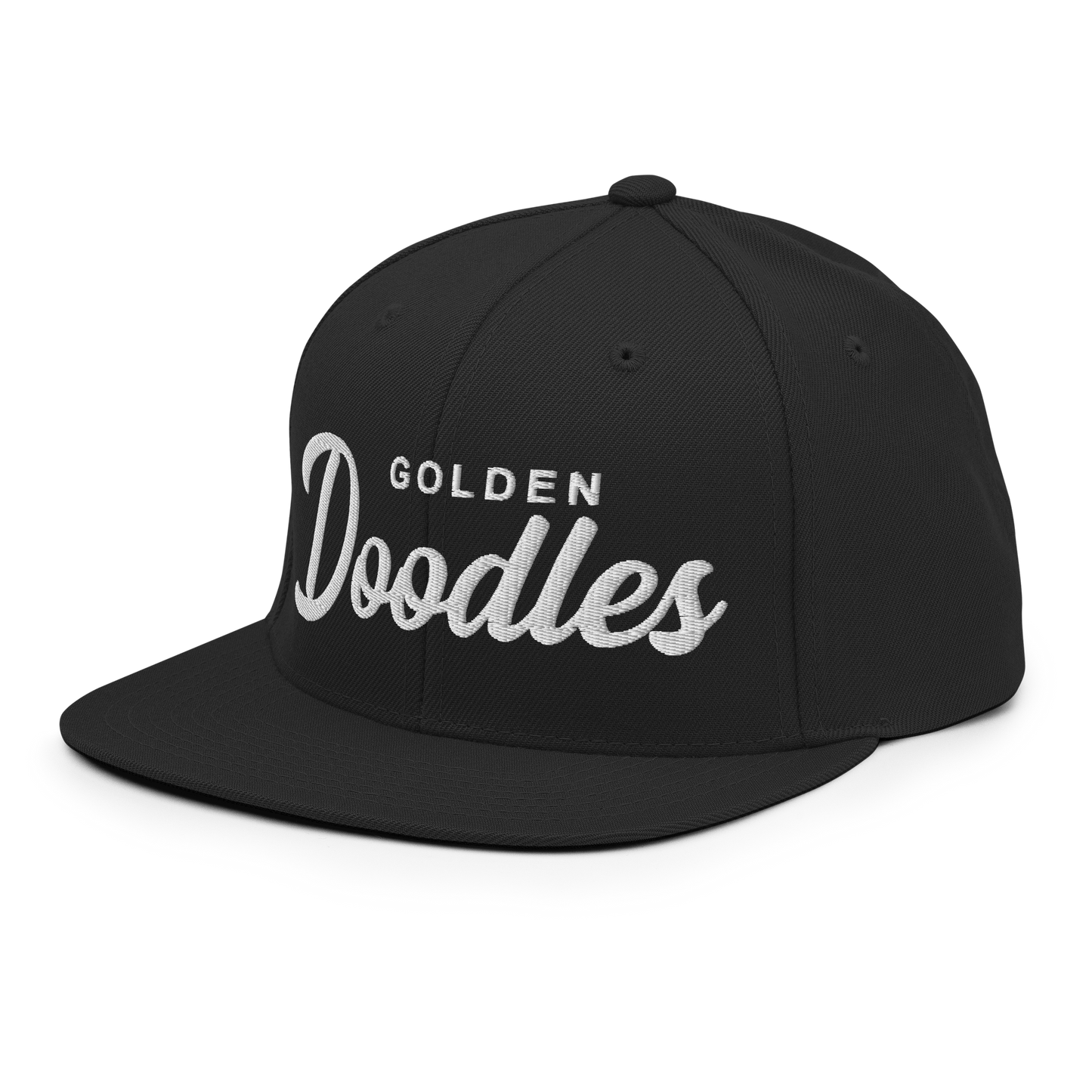 Golden Doodles Retro Snapback, White Embroidered Print