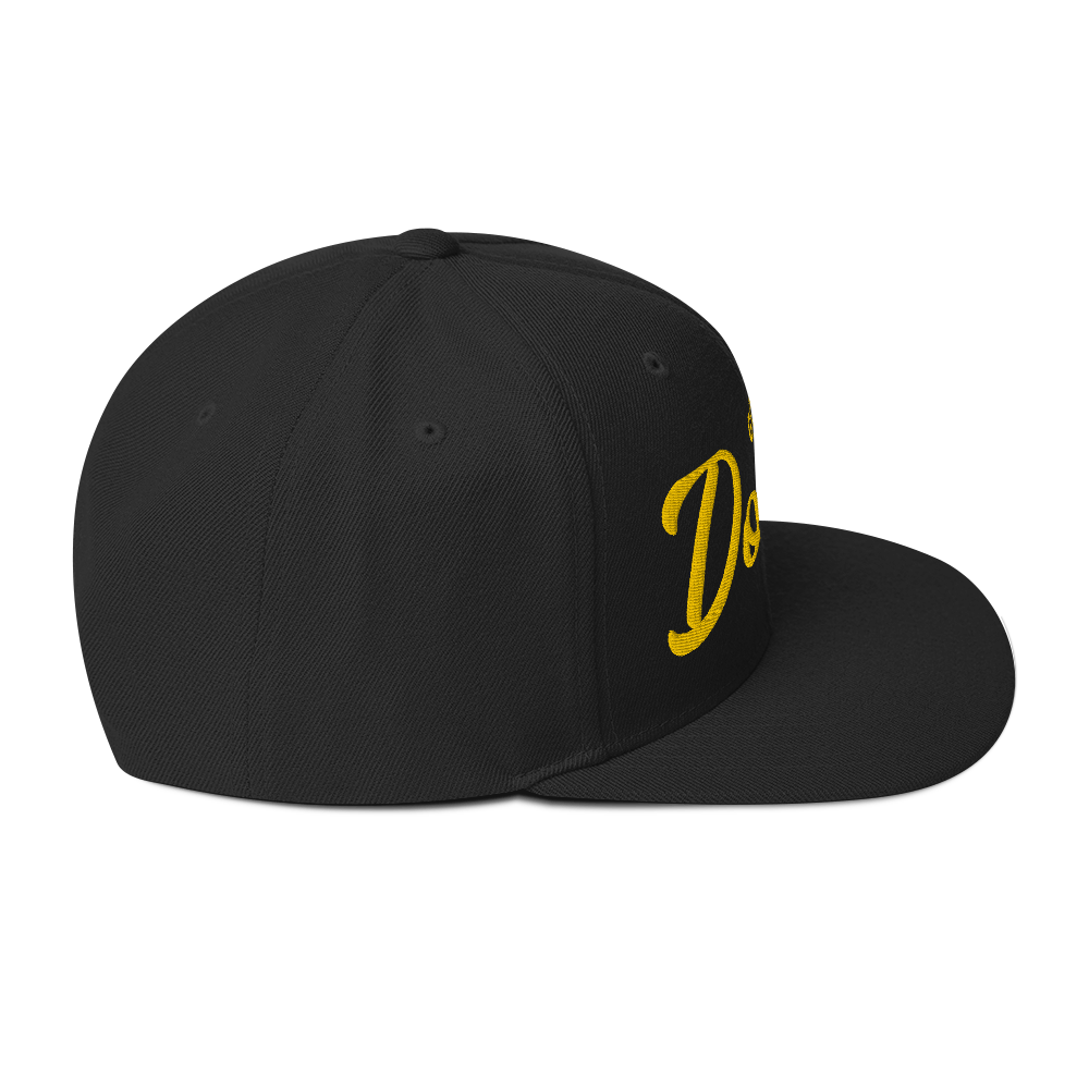 Golden Doodles Retro Snapback, Gold Embroidered Print