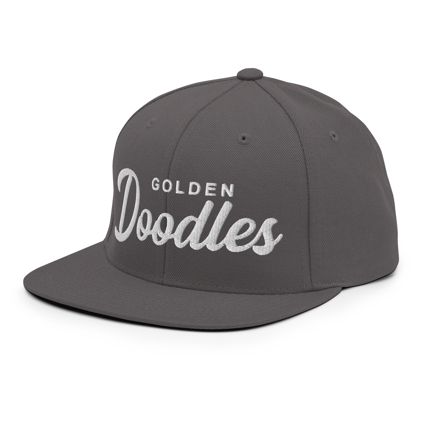 Golden Doodles Retro Snapback, White Embroidered Print