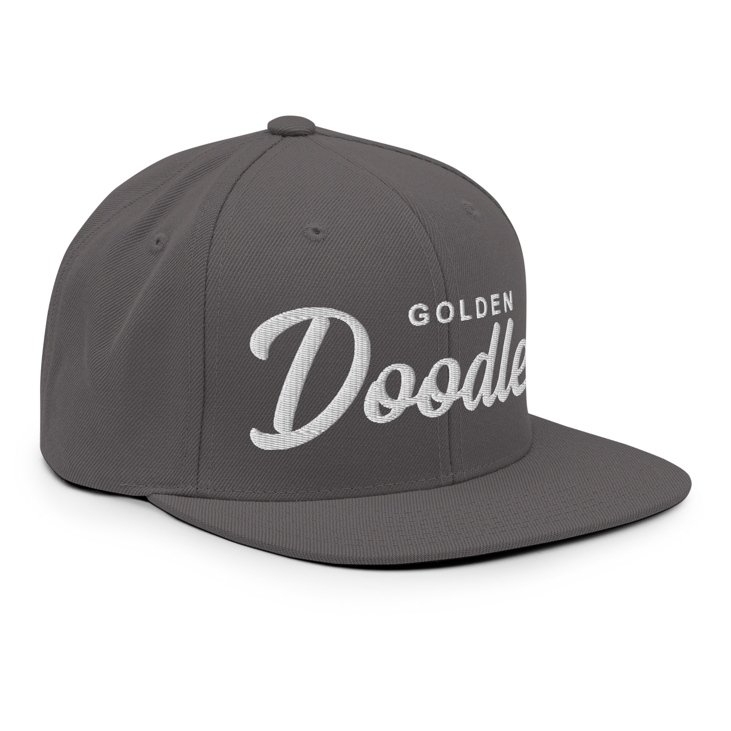 Golden Doodles Retro Snapback, White Embroidered Print