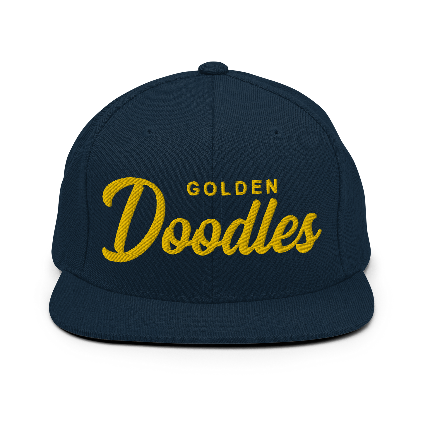 Golden Doodles Retro Snapback, Gold Embroidered Print