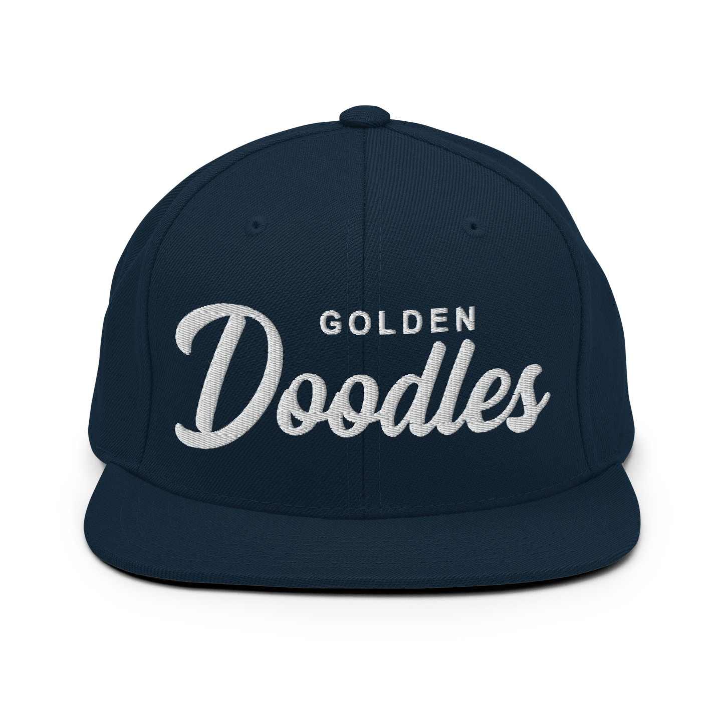 Golden Doodles Retro Snapback, White Embroidered Print