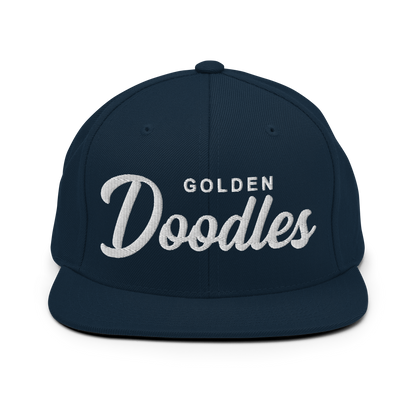 Golden Doodles Retro Snapback, White Embroidered Print