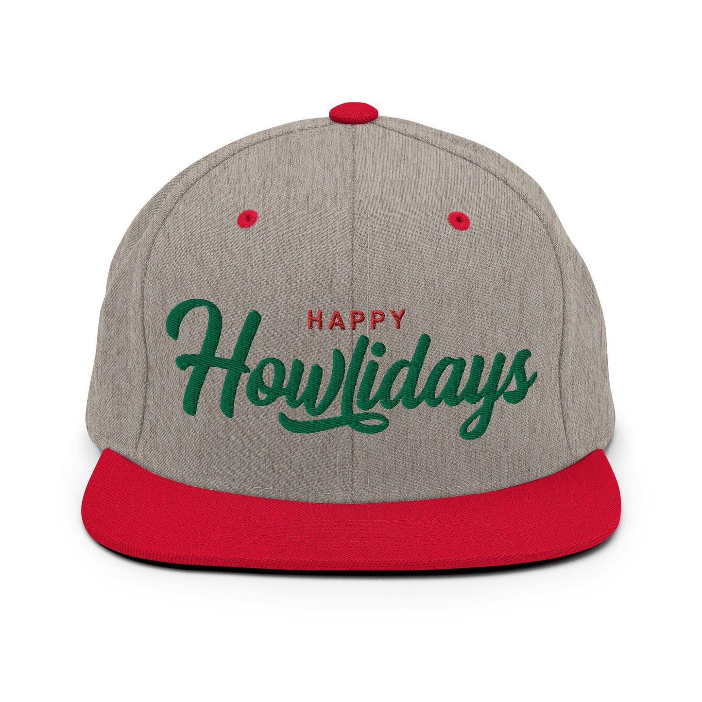 Happy Howlidays Retro Snapback, Embroidered Print