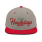 Happy Howlidays (Red) Retro Snapback, Embroidered Print