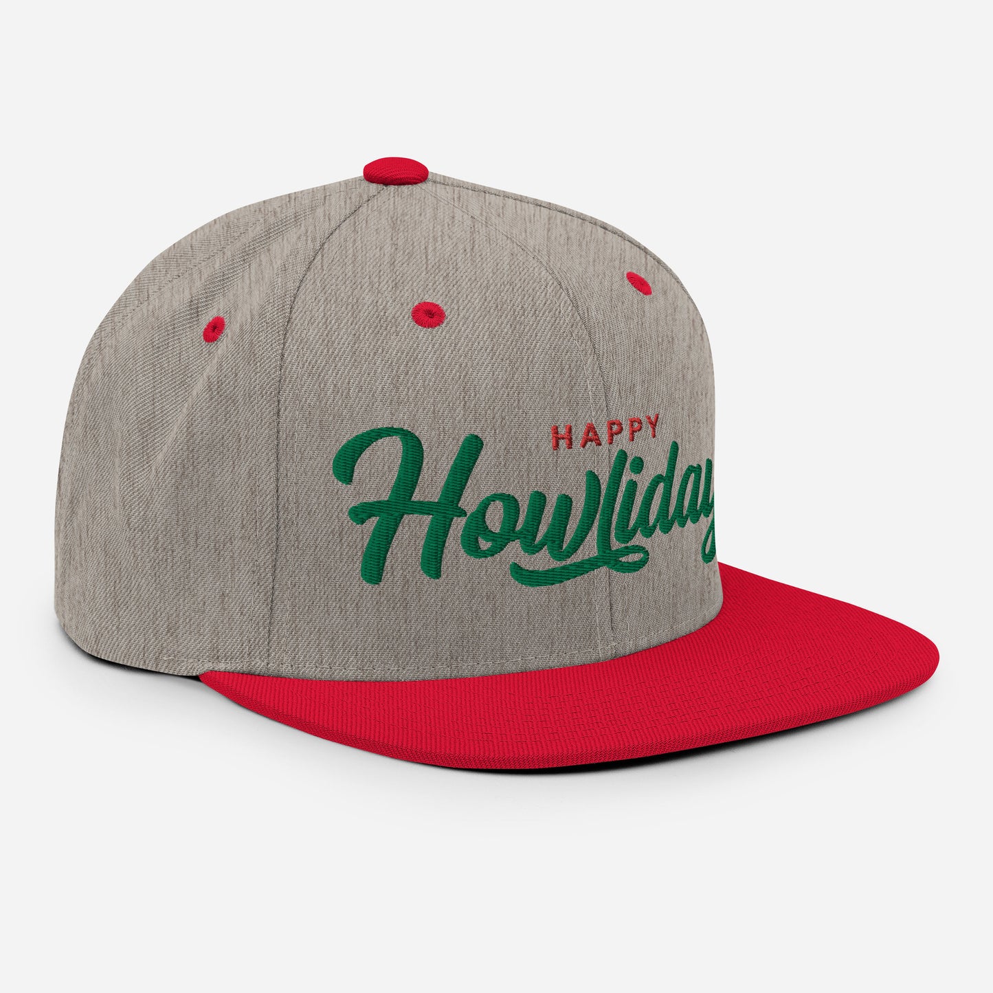 Happy Howlidays Retro Snapback, Embroidered Print