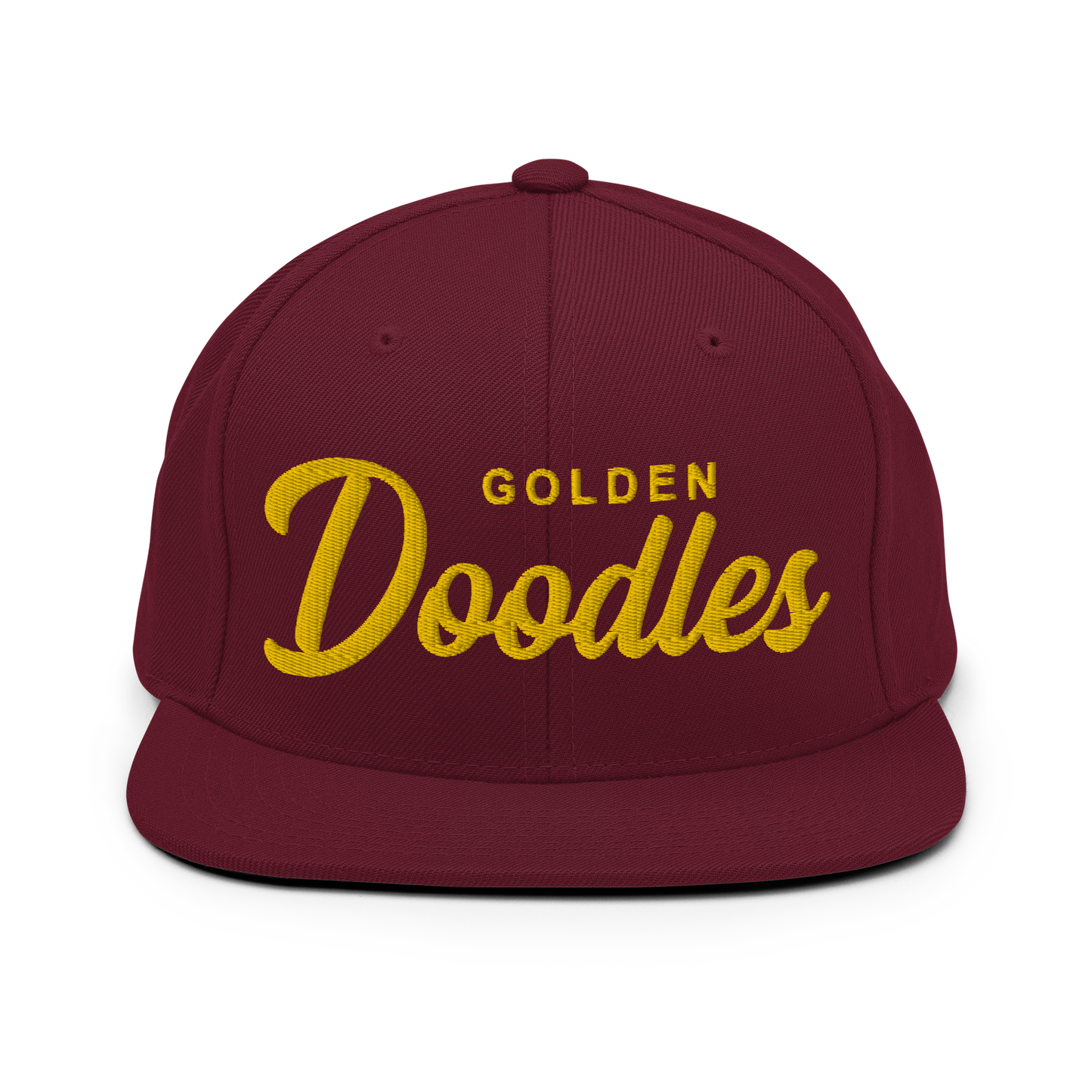 Golden Doodles Retro Snapback, Gold Embroidered Print