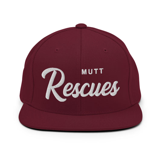 Mutt Rescues Retro Snapback, Embroidered Print