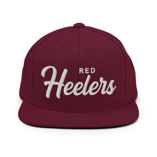 Red Heelers Retro Snapback, Embroidered Print