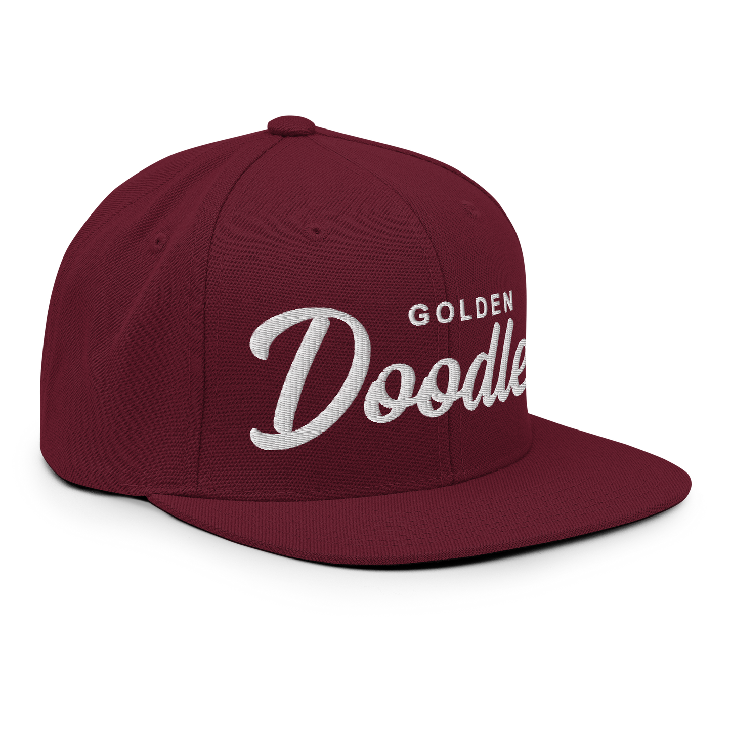 Golden Doodles Retro Snapback, White Embroidered Print