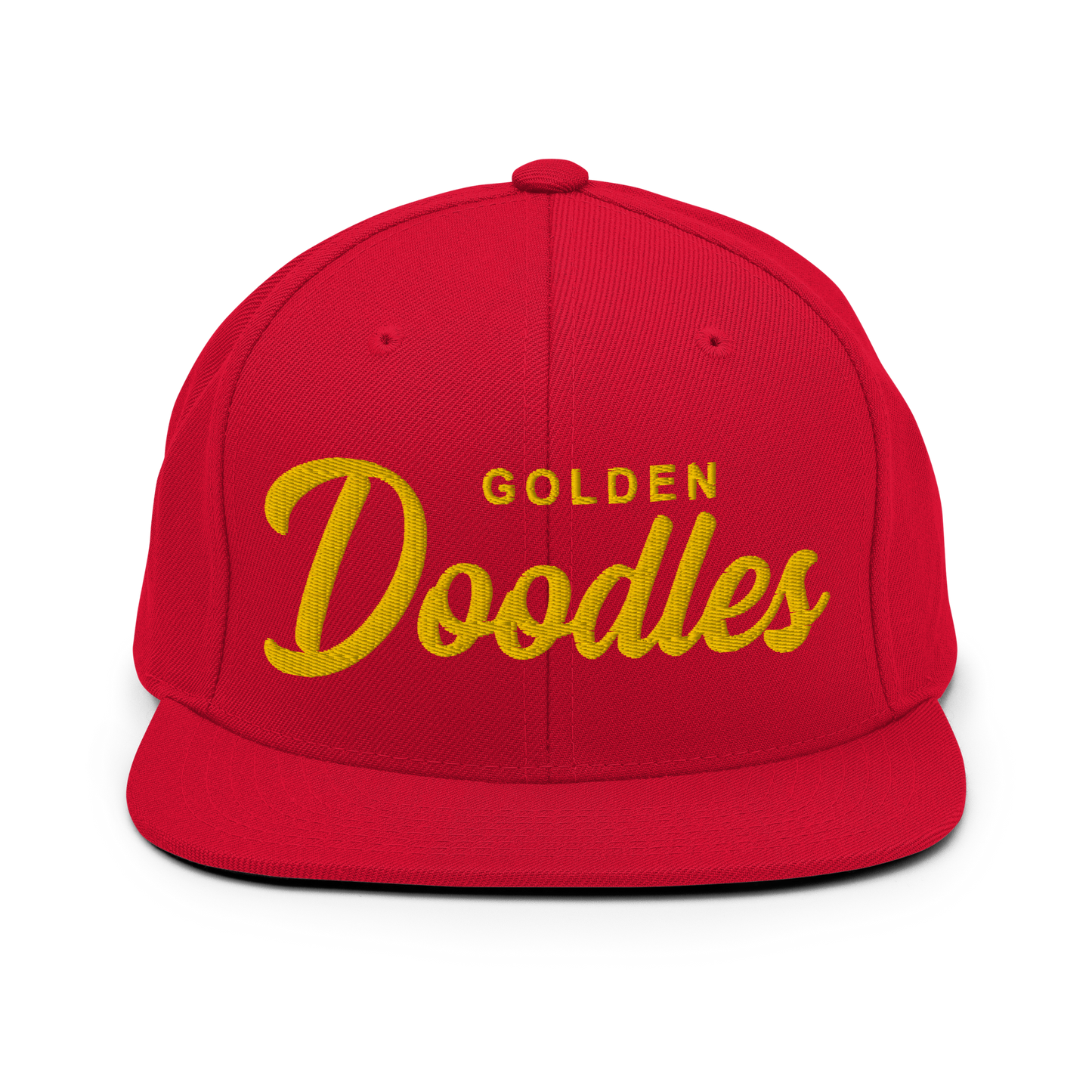 Golden Doodles Retro Snapback, Gold Embroidered Print