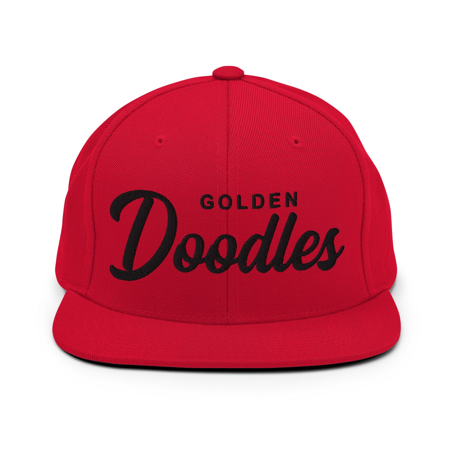 Golden Doodles Retro Snapback, Black Embroidered Print