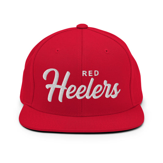 Red Heelers Retro Snapback, Embroidered Print