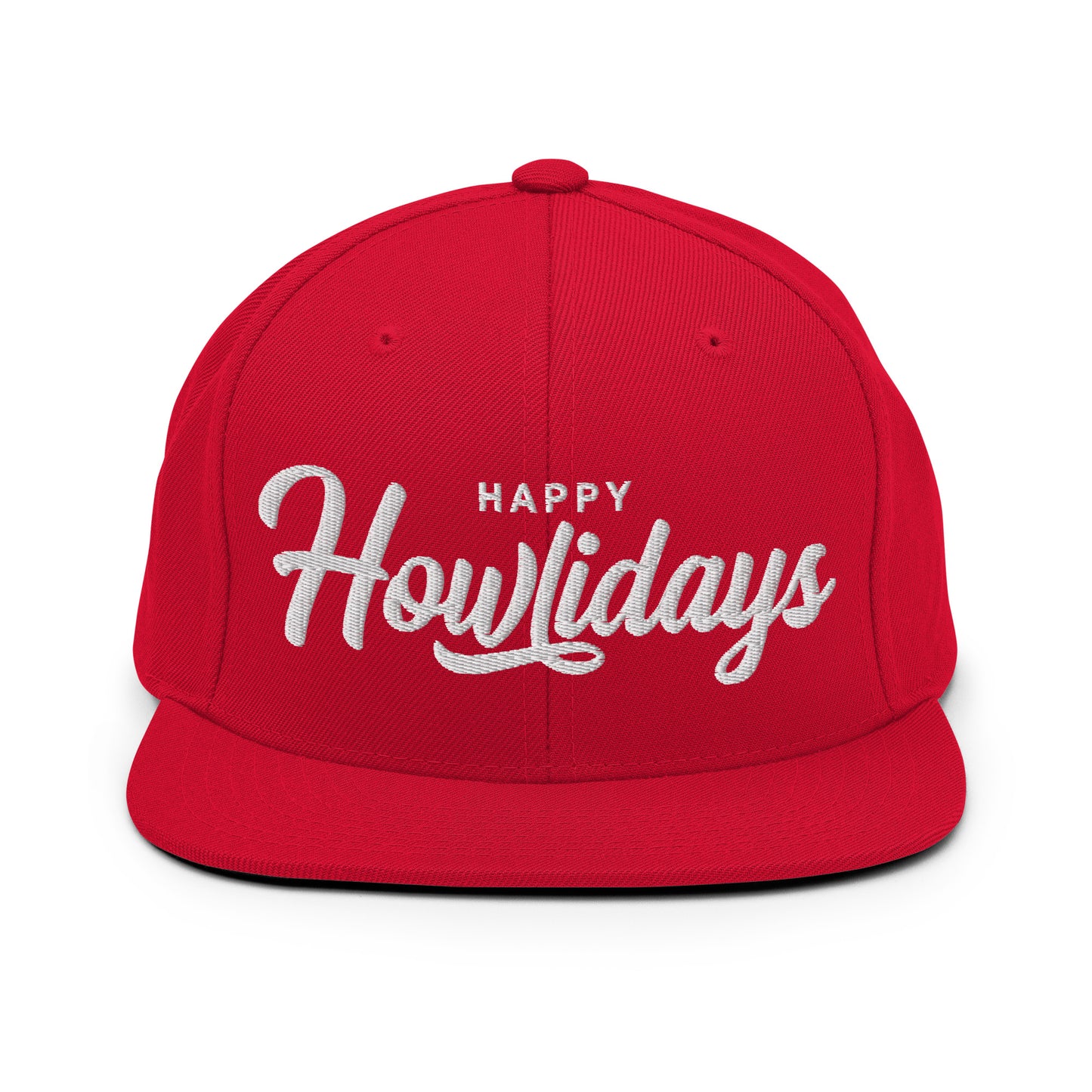 Happy Howlidays Retro Snapback, Embroidered Print