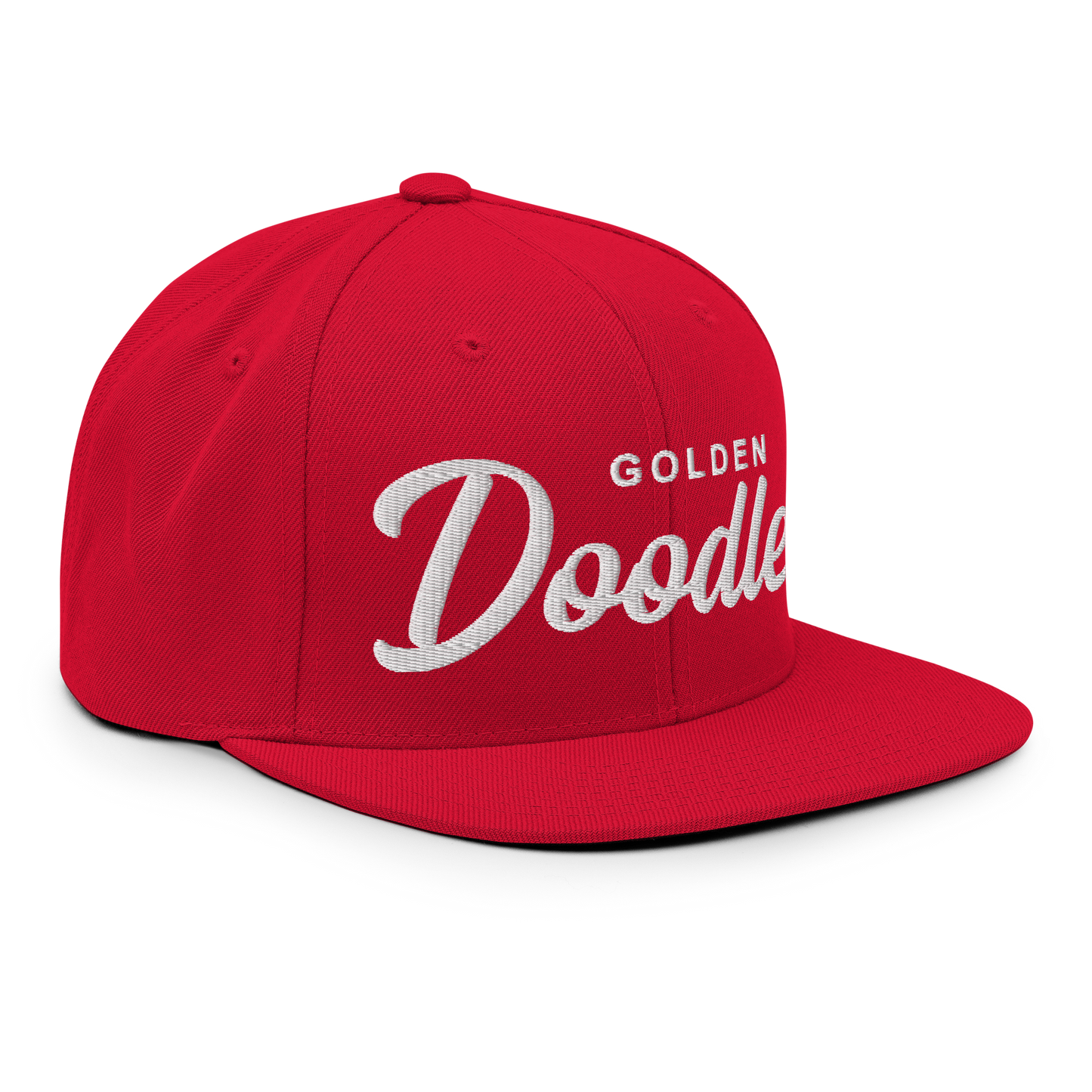 Golden Doodles Retro Snapback, White Embroidered Print