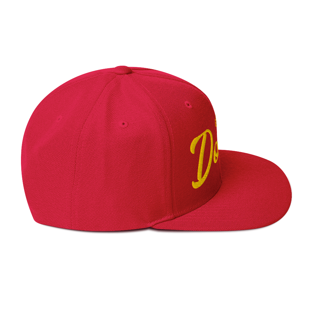 Golden Doodles Retro Snapback, Gold Embroidered Print