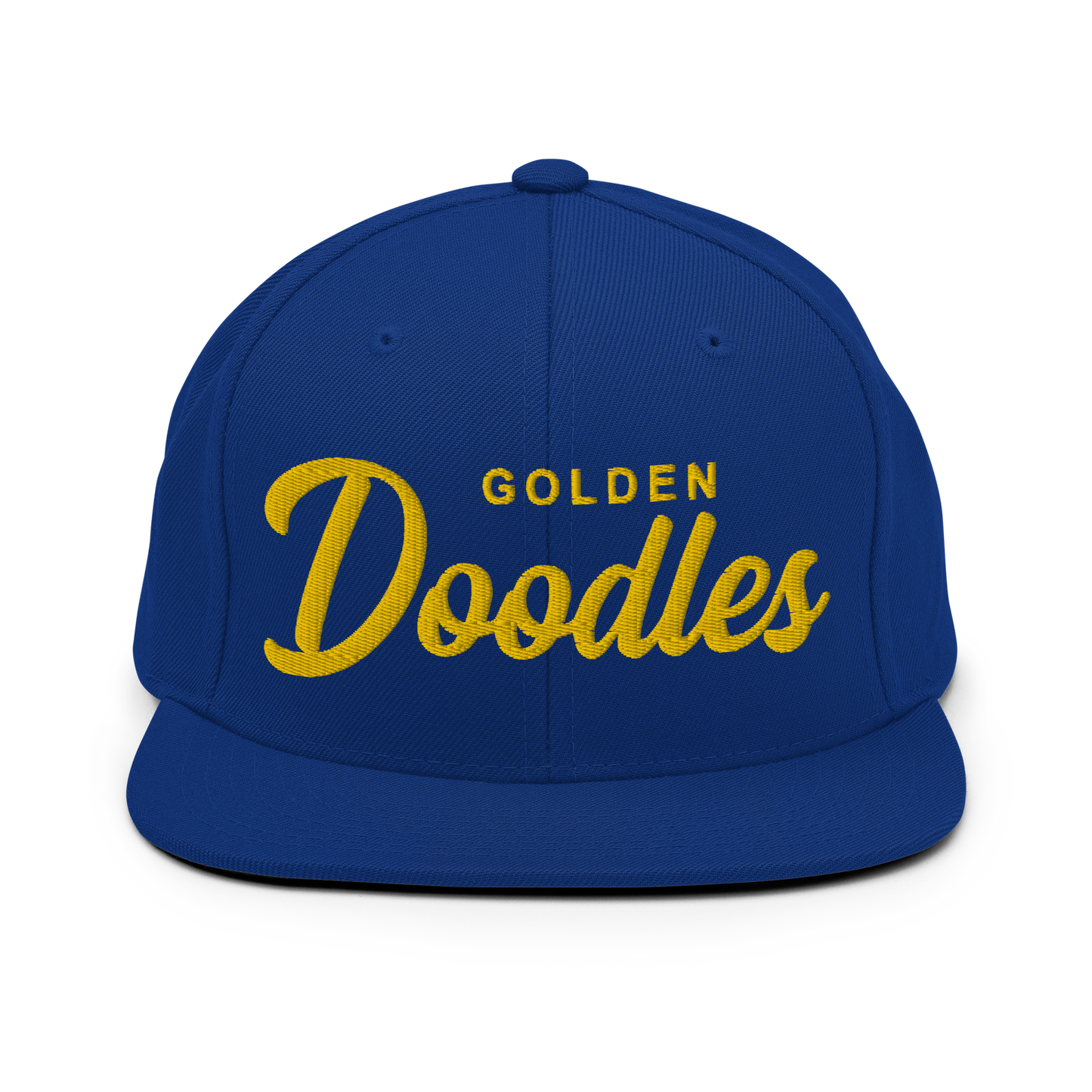 Golden Doodles Retro Snapback, Gold Embroidered Print