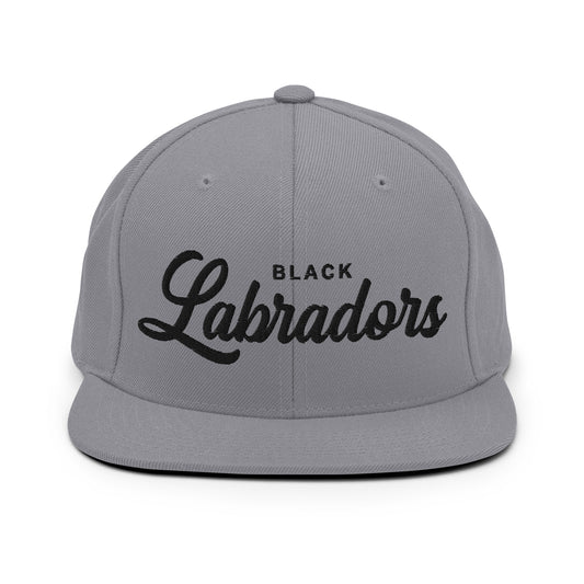 BLACK Labradors Retro Snapback, Embroidered Print