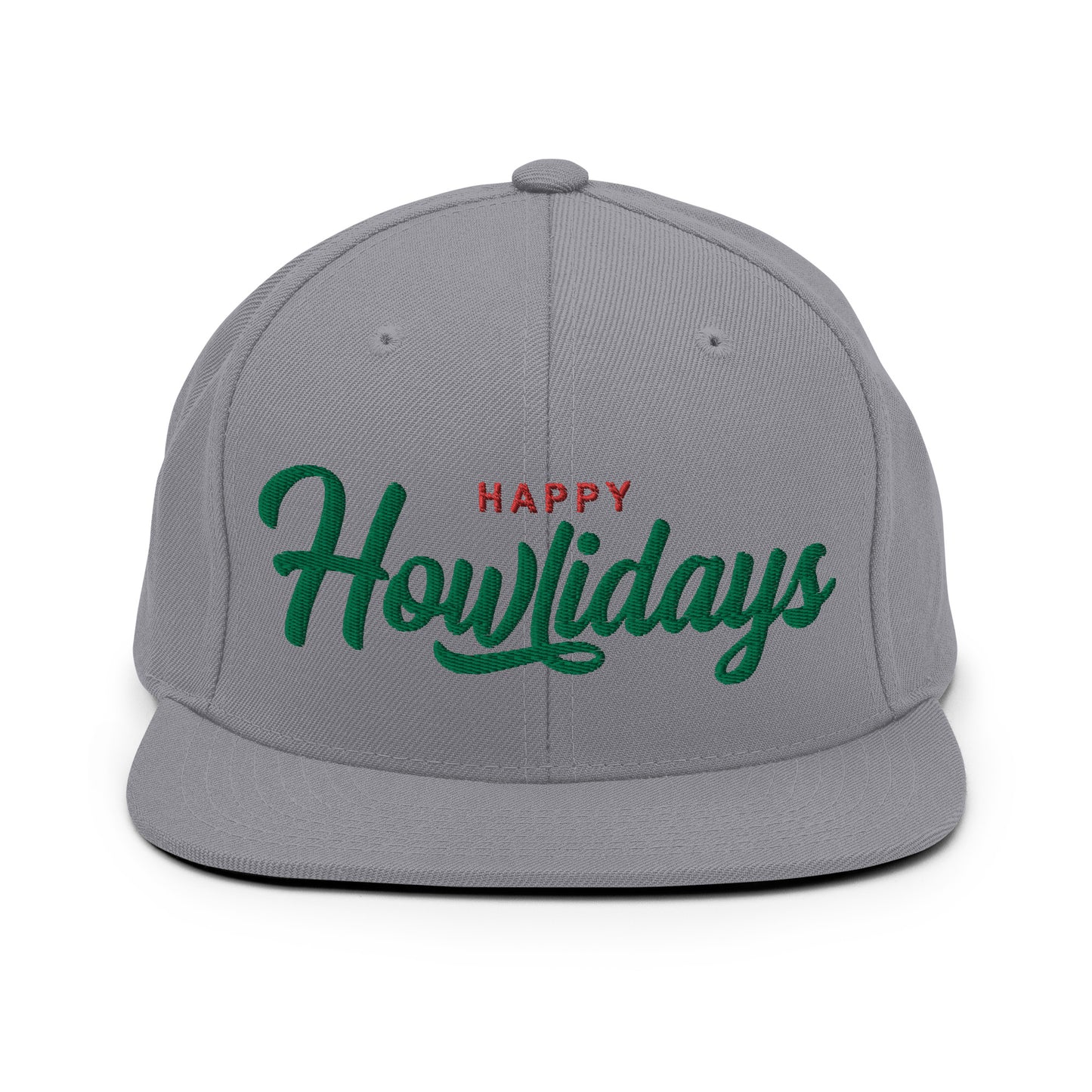 Happy Howlidays Retro Snapback, Embroidered Print