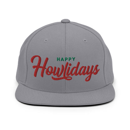 Happy Howlidays (Red) Retro Snapback, Embroidered Print