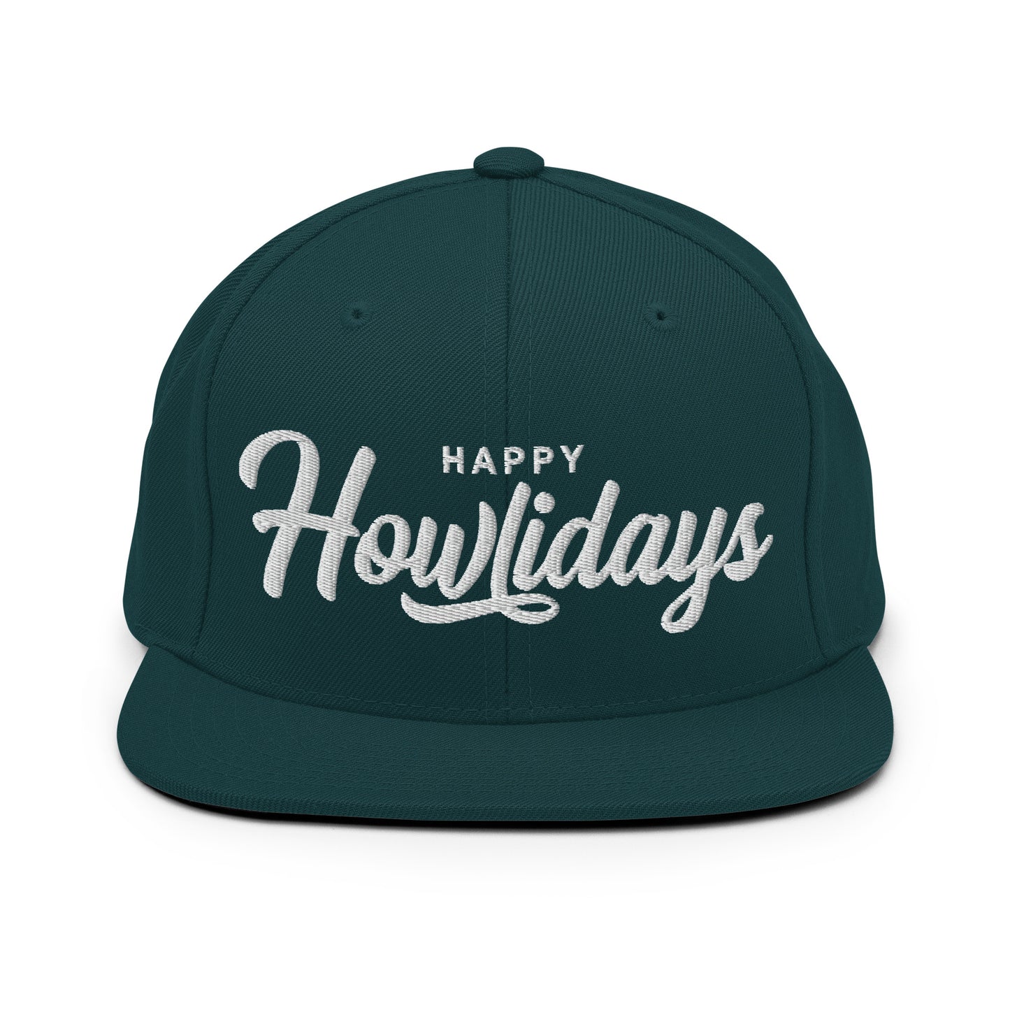 Happy Howlidays Retro Snapback, Embroidered Print